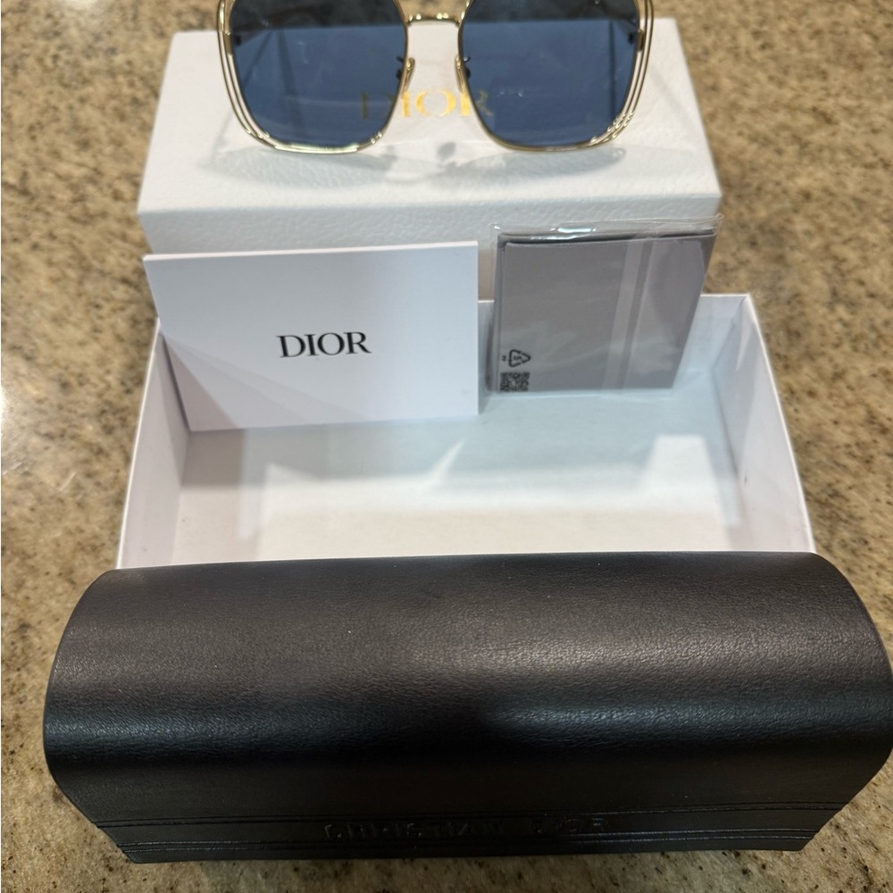 Dior Blue and Gold Sunglasses Luxury Fashion Accessory